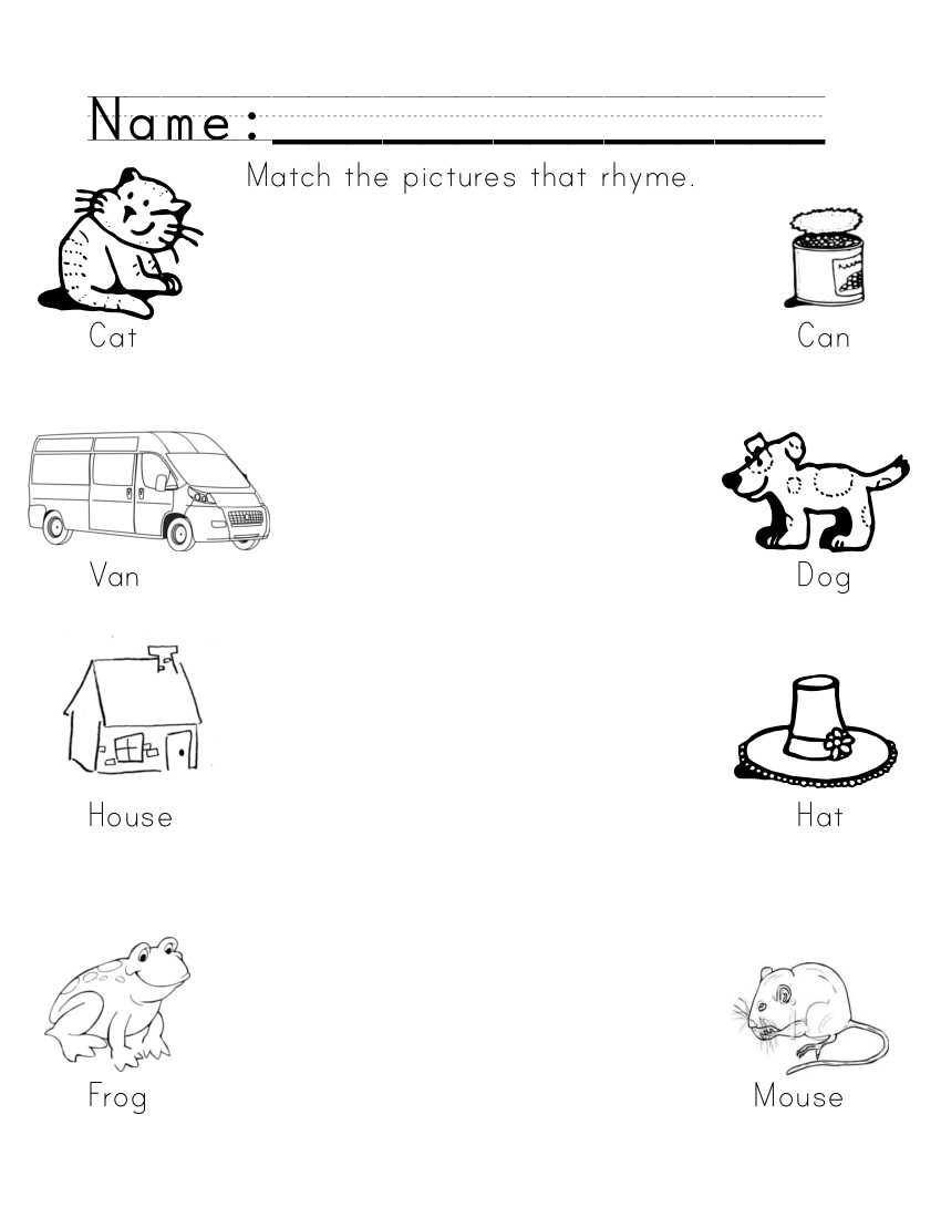 Fresh Rhyme Worksheets For Preschool 21