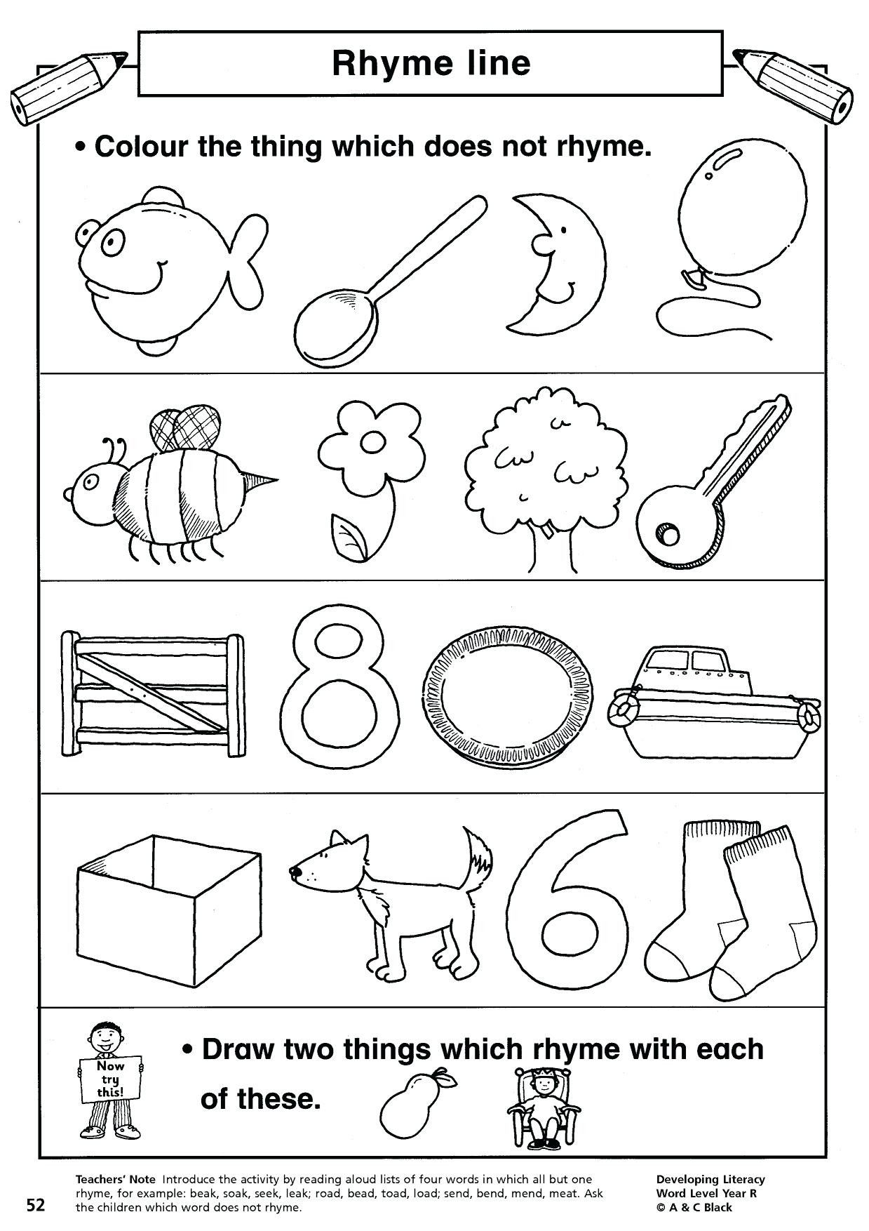 Fresh Rhyme Worksheets For Preschool 34