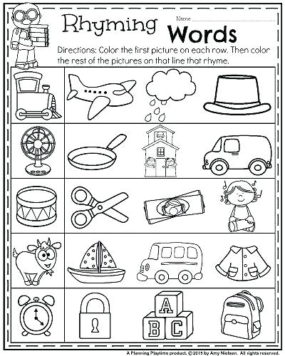Fresh Rhyme Worksheets For Preschool 35