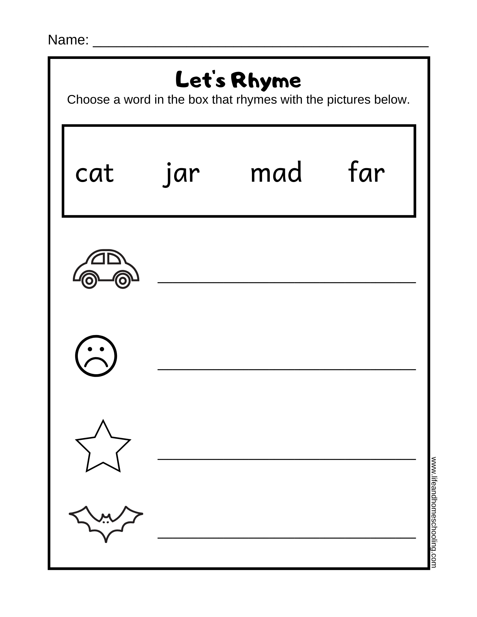 Fresh Rhyme Worksheets For Preschool 51