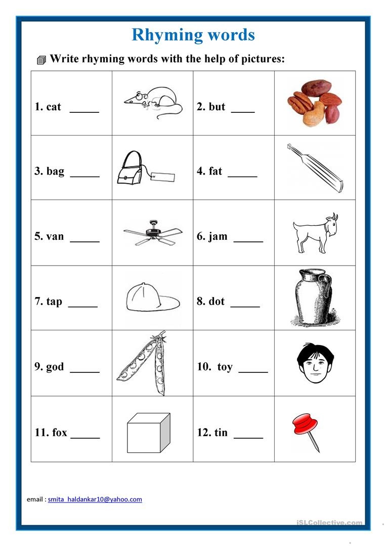 Fresh Rhyme Worksheets For Preschool 53