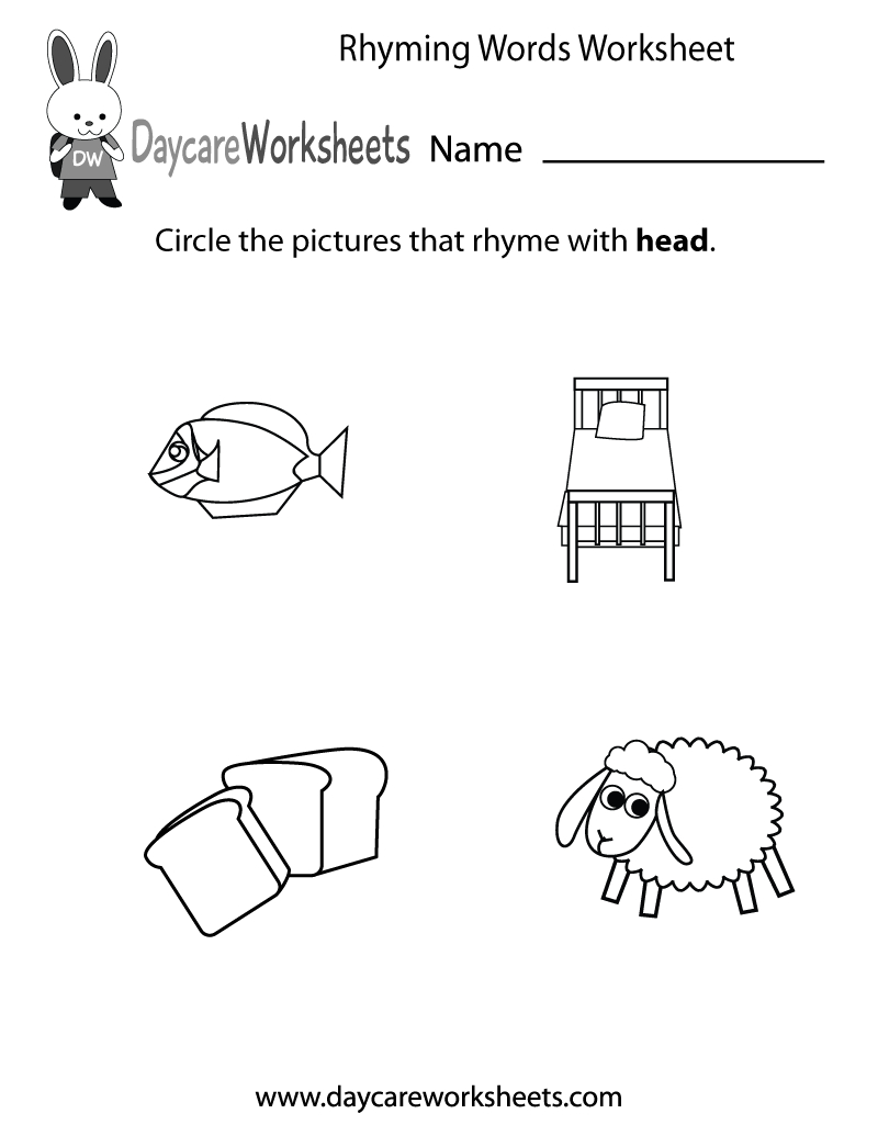 Fresh Rhyme Worksheets For Preschool 61