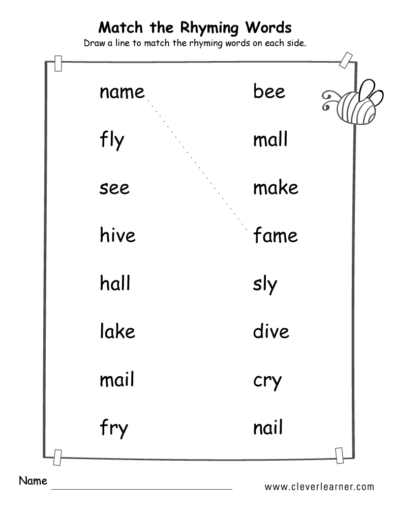 Fresh Rhyme Worksheets For Preschool 74