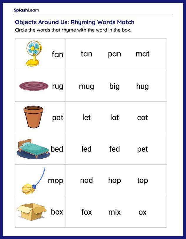 Fresh Rhyme Worksheets For Preschool 76