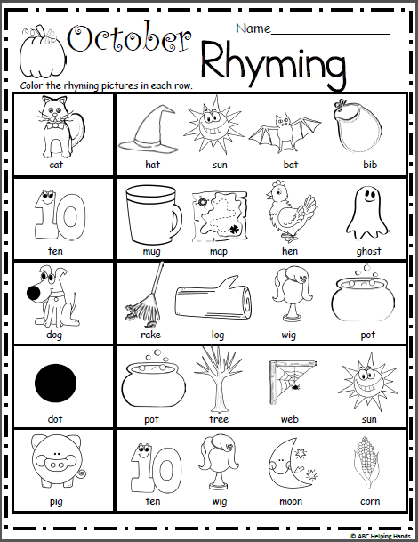 Fresh Rhyme Worksheets For Preschool 85