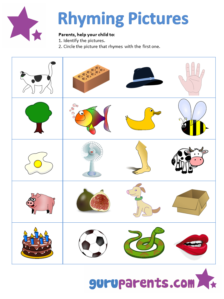 Fresh Rhyme Worksheets For Preschool 97