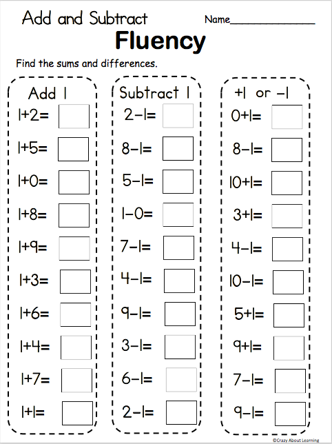 Printable Add And Subtraction Worksheet 40
