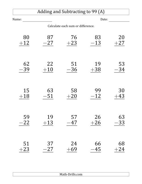 Printable Add And Subtraction Worksheet 5