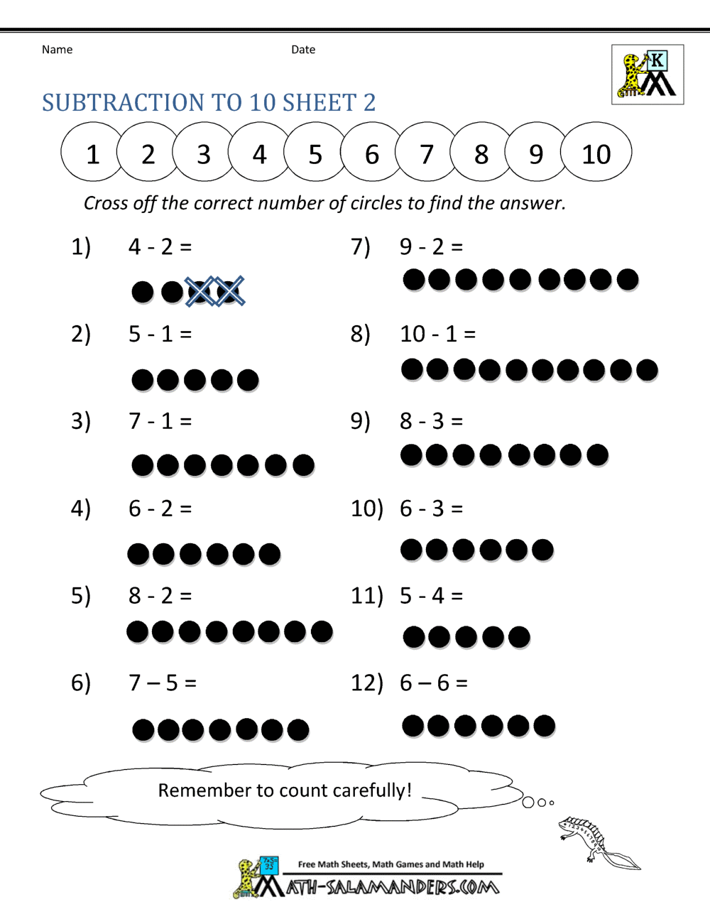 Printable Add And Subtraction Worksheet 55