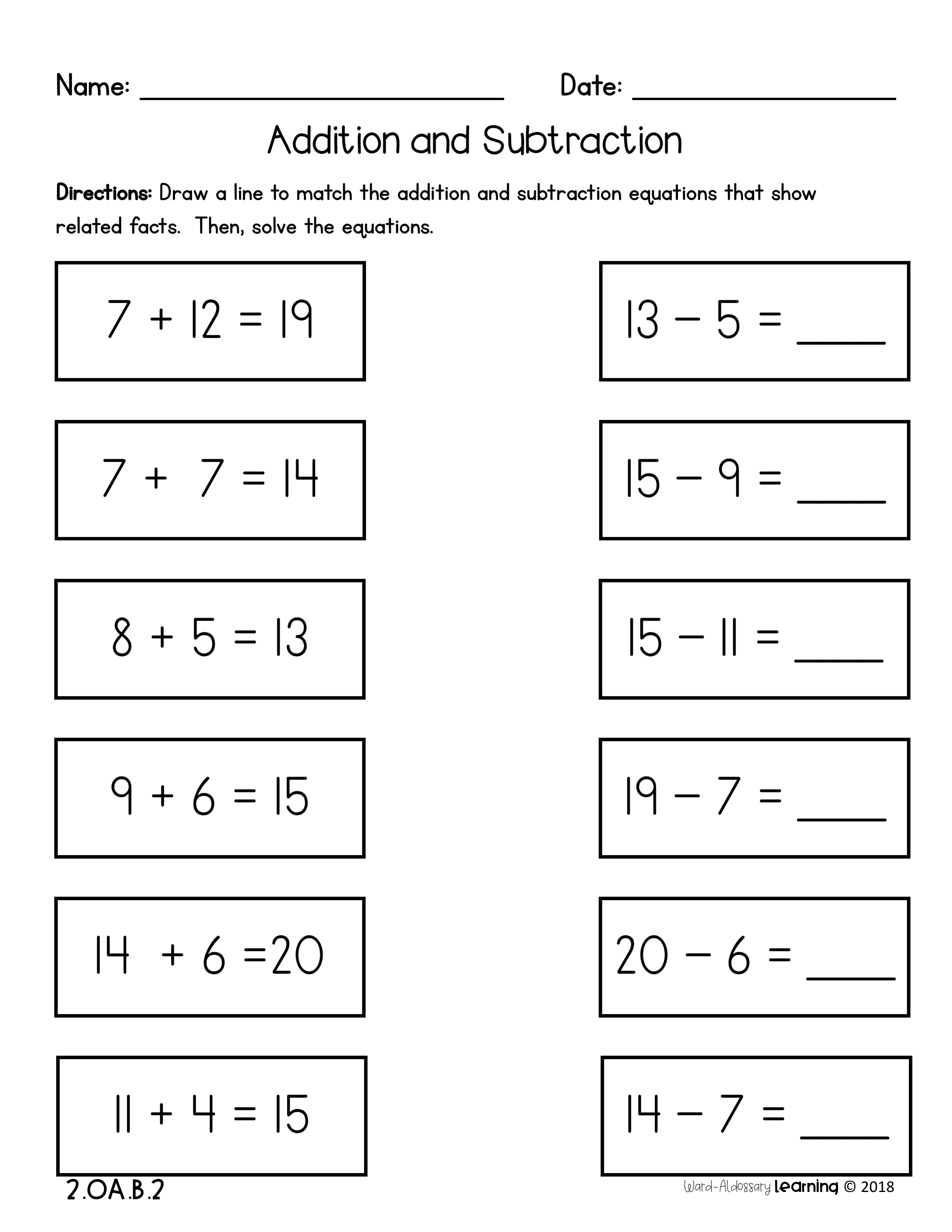 Printable Add And Subtraction Worksheet 62