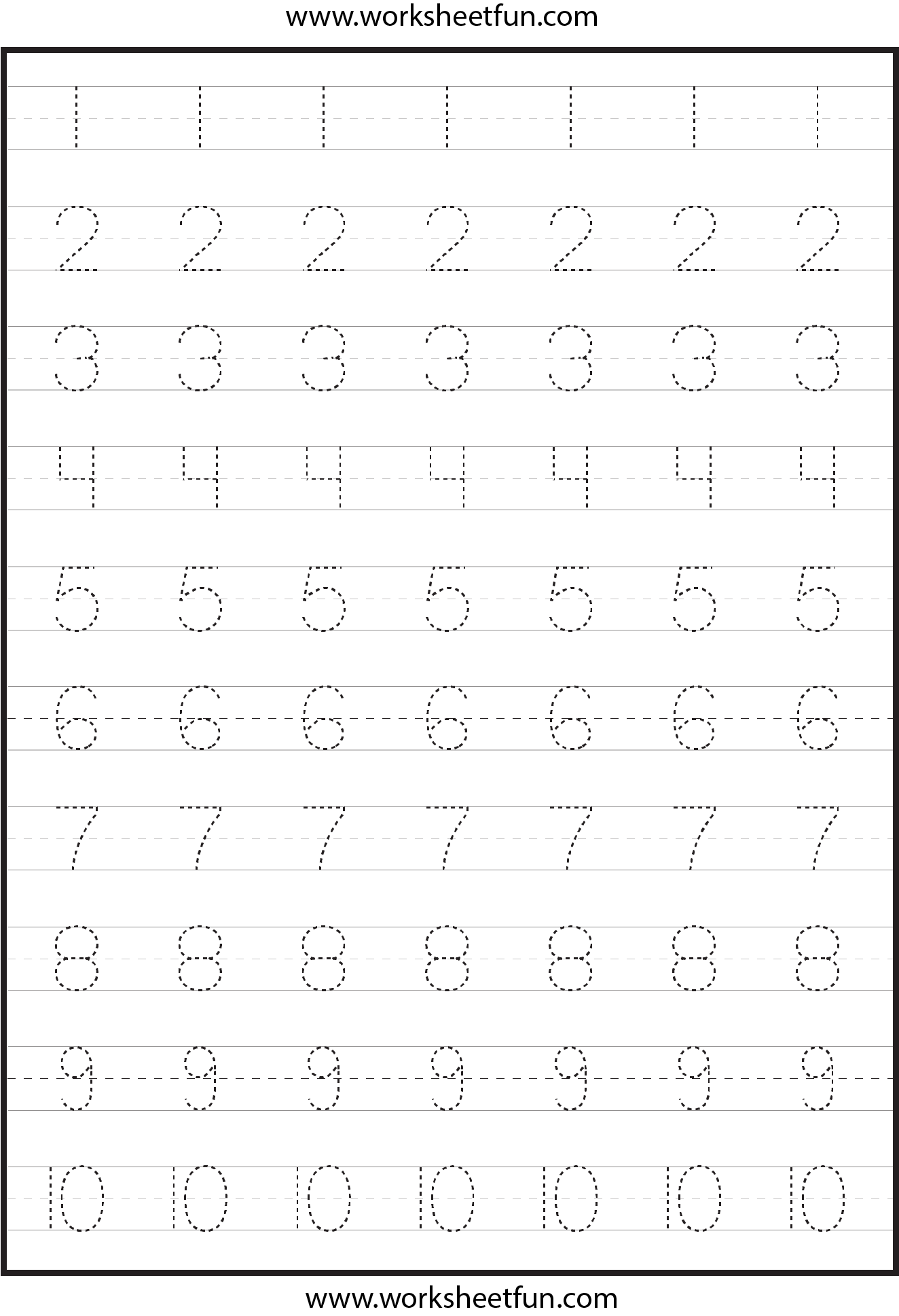 Printable Trace Number 7 Worksheet 102