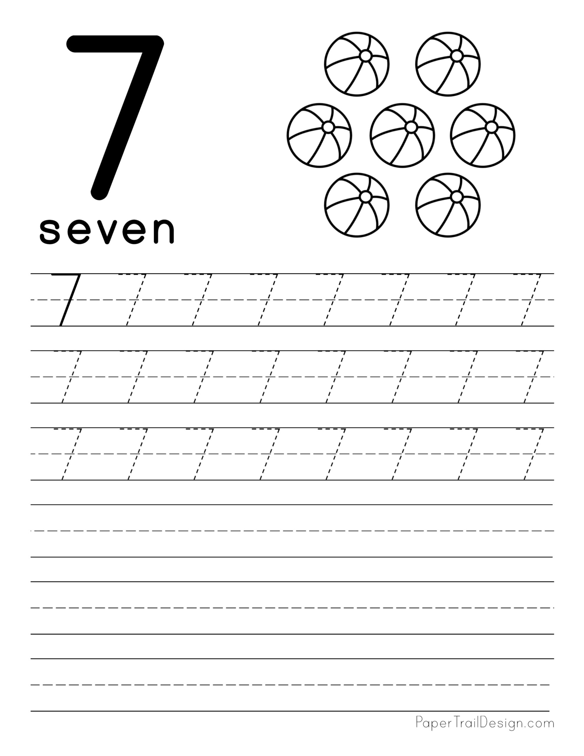 Printable Trace Number 7 Worksheet 118