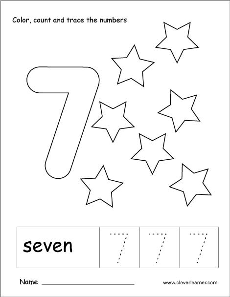 Printable Trace Number 7 Worksheet 119