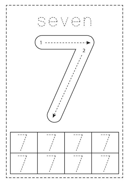 Printable Trace Number 7 Worksheet 25