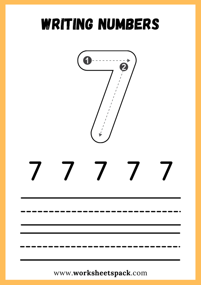 Printable Trace Number 7 Worksheet 57