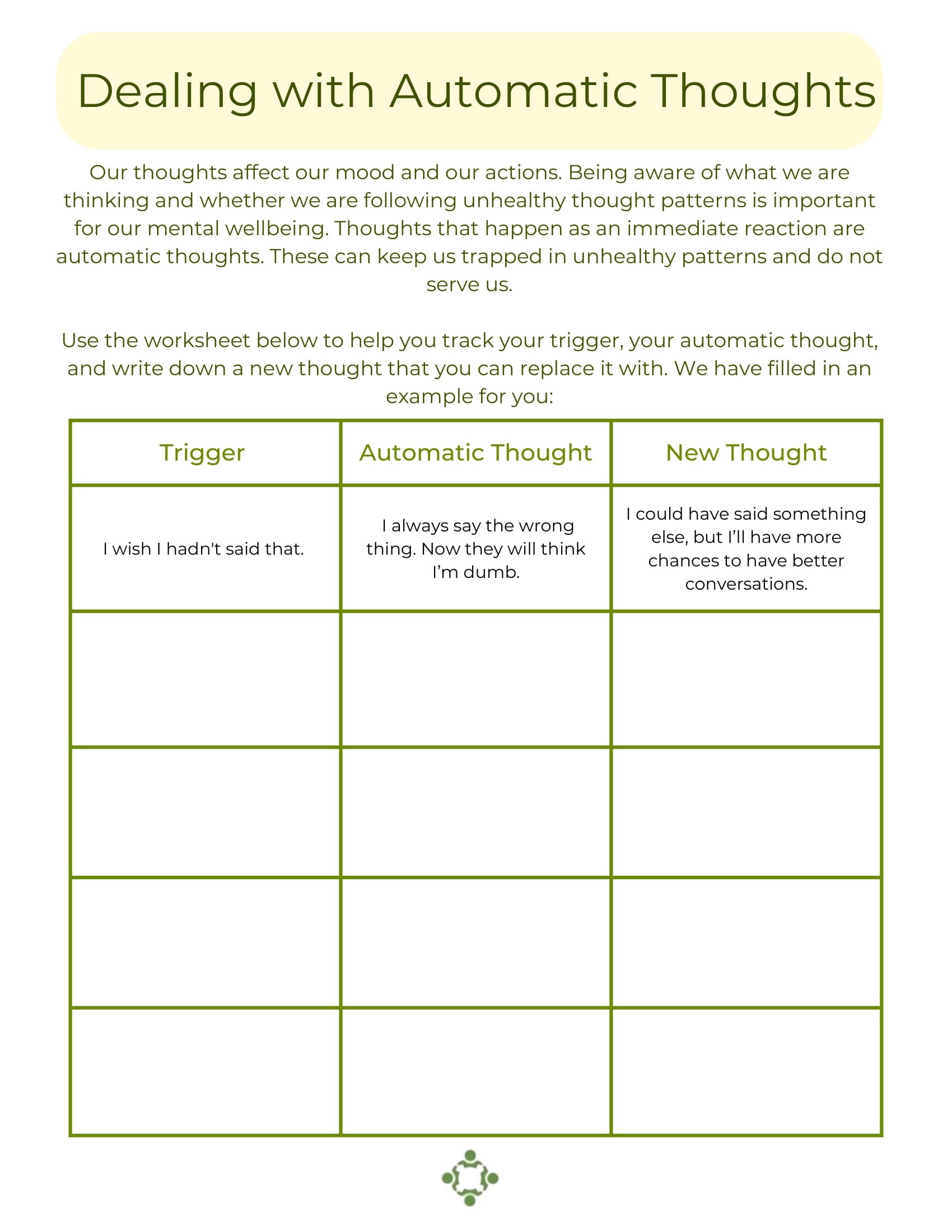 26 Challenging Anxious Thoughts Worksheet 14