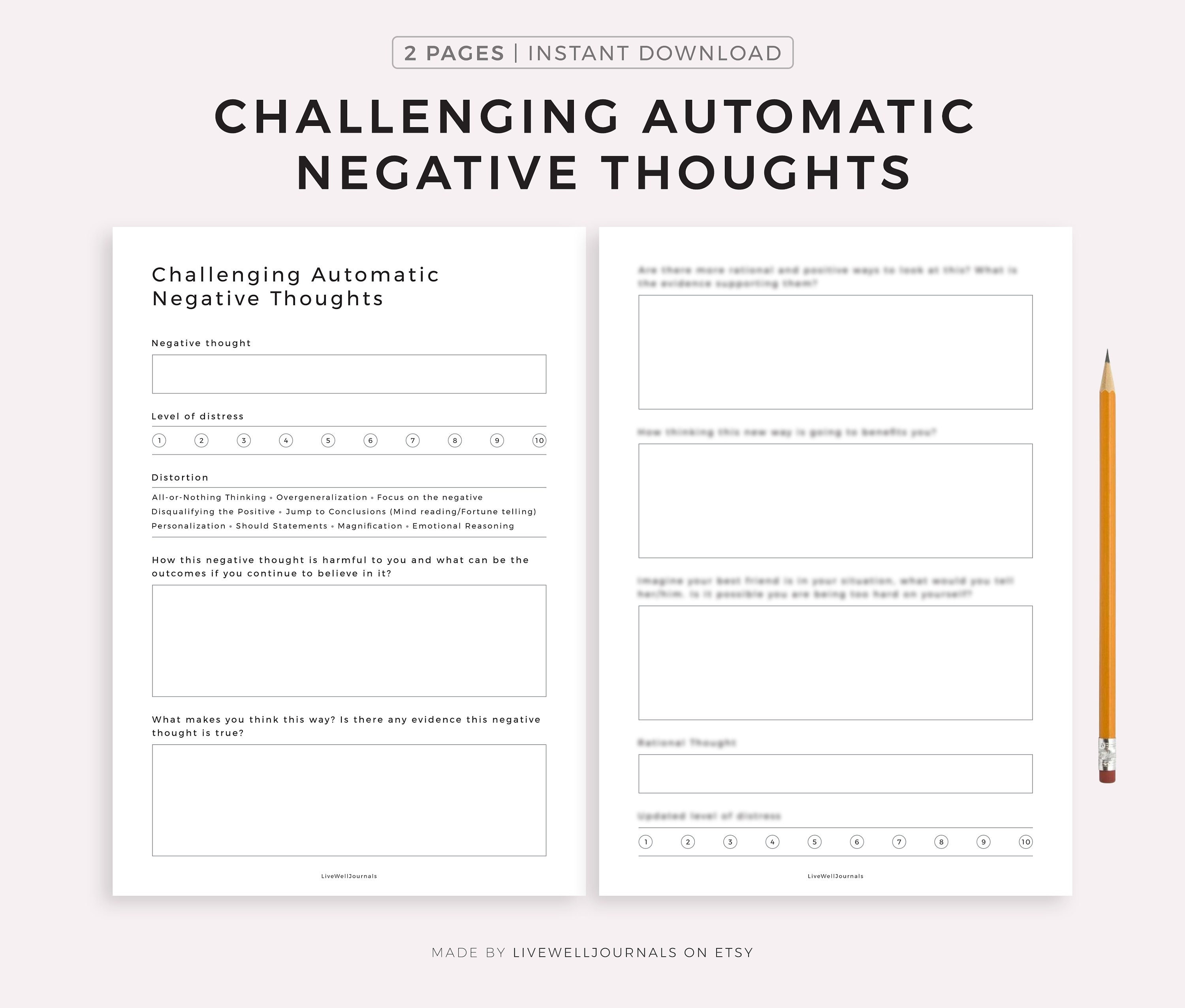 26 Challenging Anxious Thoughts Worksheet 20