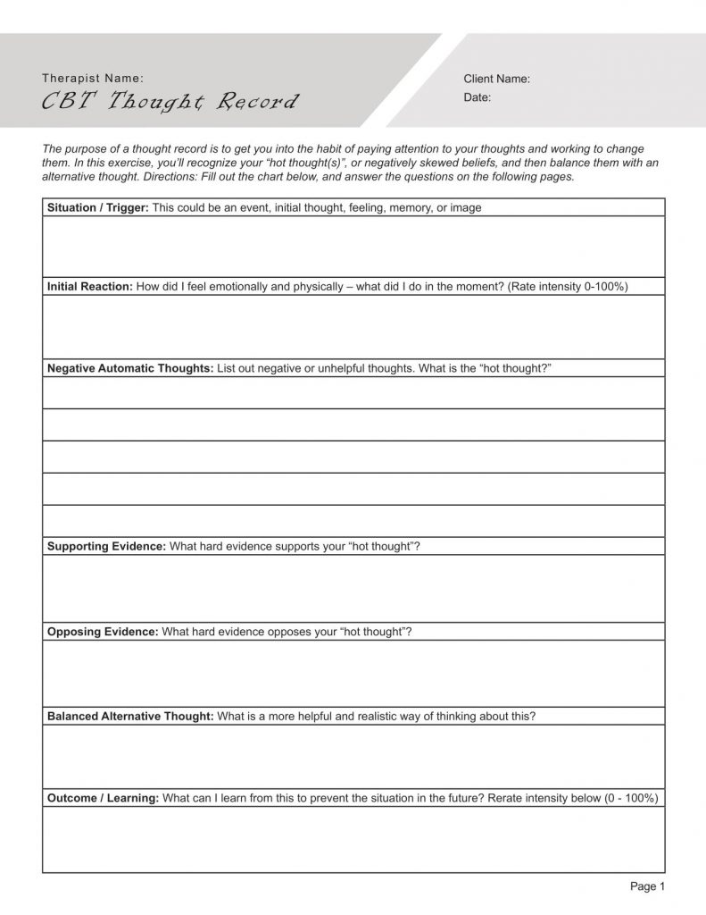 26 Challenging Anxious Thoughts Worksheet 28