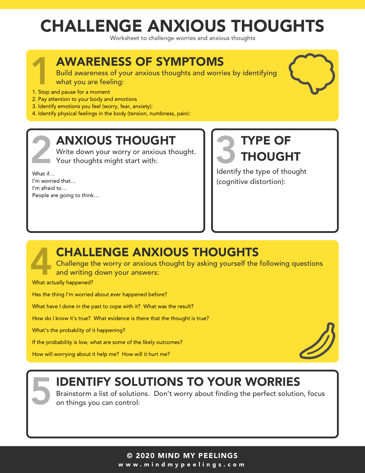 26 Challenging Anxious Thoughts Worksheet 9