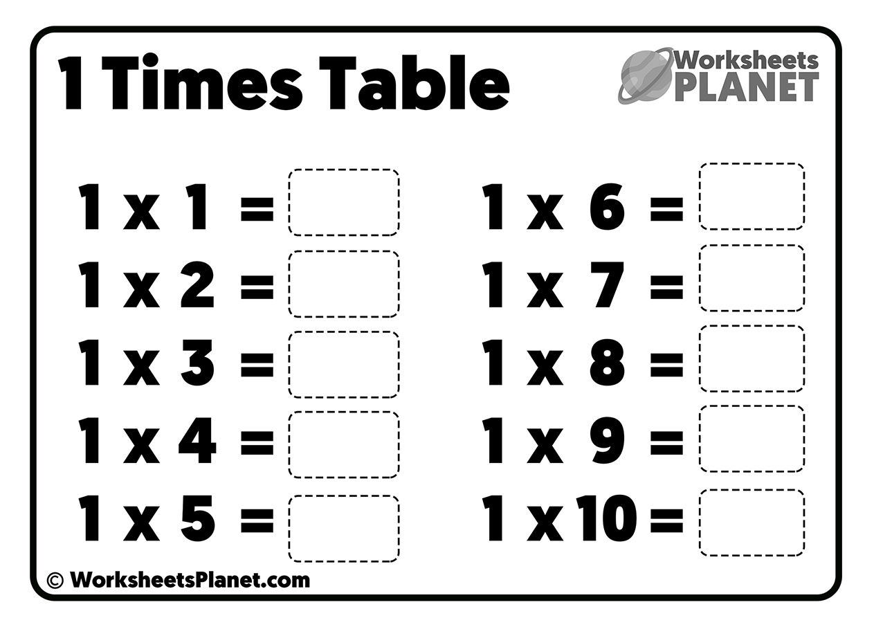 30 Fresh 1 Times Table Worksheet 17