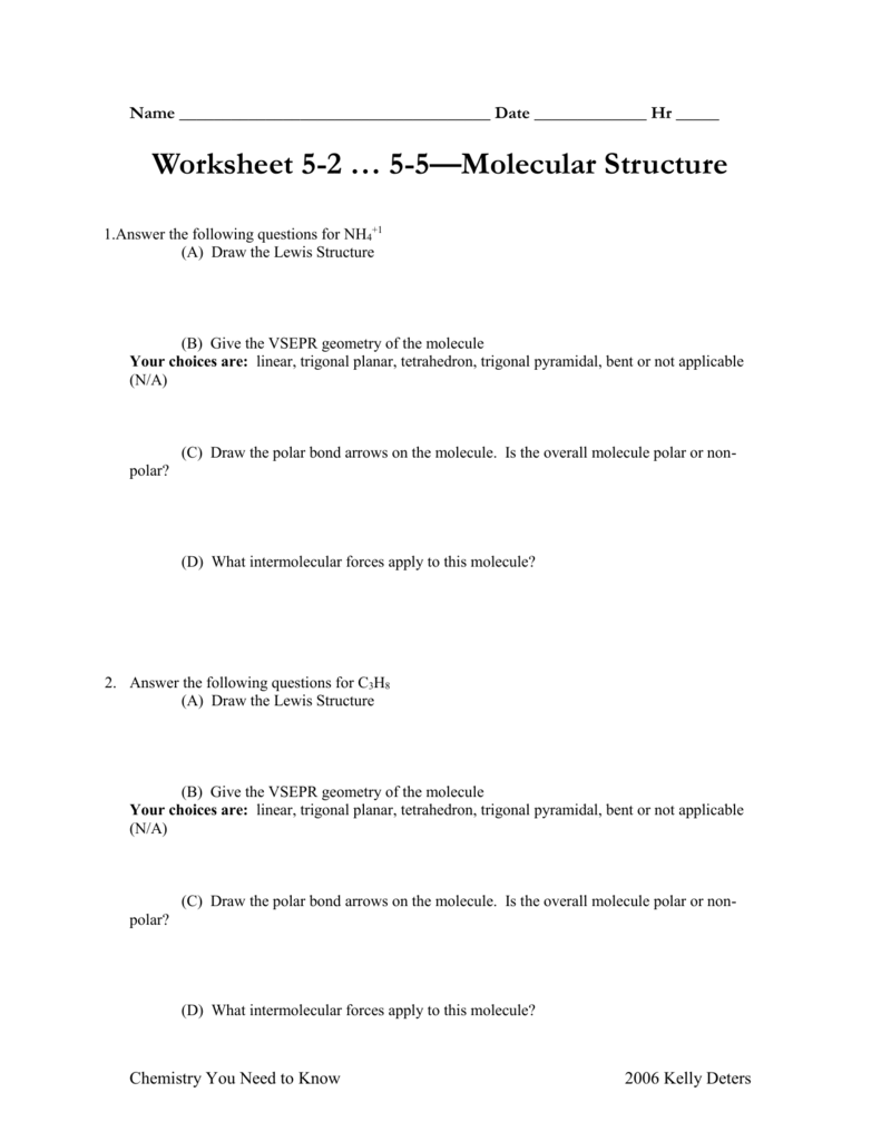50 Molecular Geometry Worksheet Answers 41