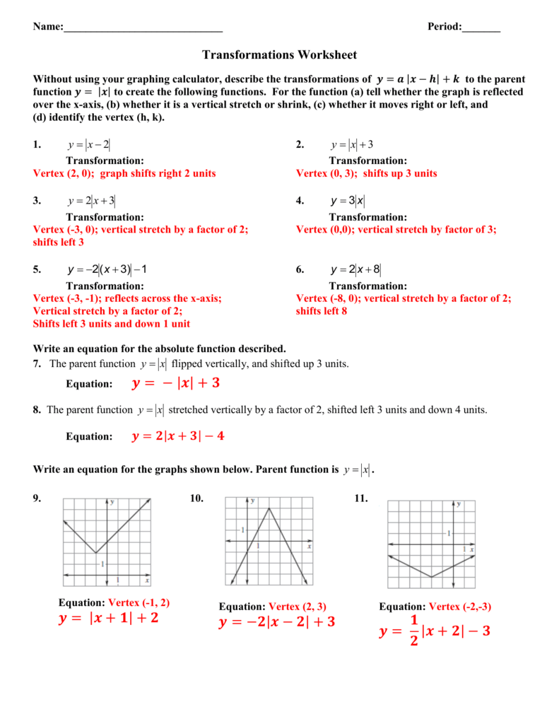 50 Transformations Geometry Worksheet Answers 13
