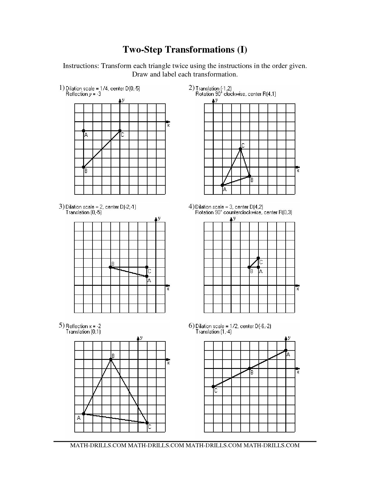 50 Transformations Geometry Worksheet Answers 18