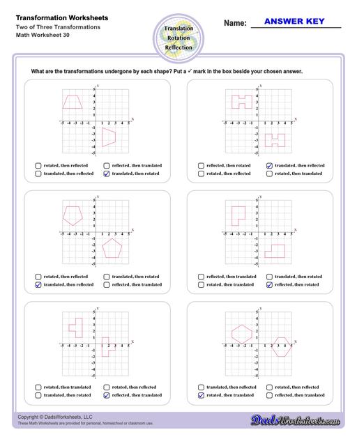 50 Transformations Geometry Worksheet Answers 4