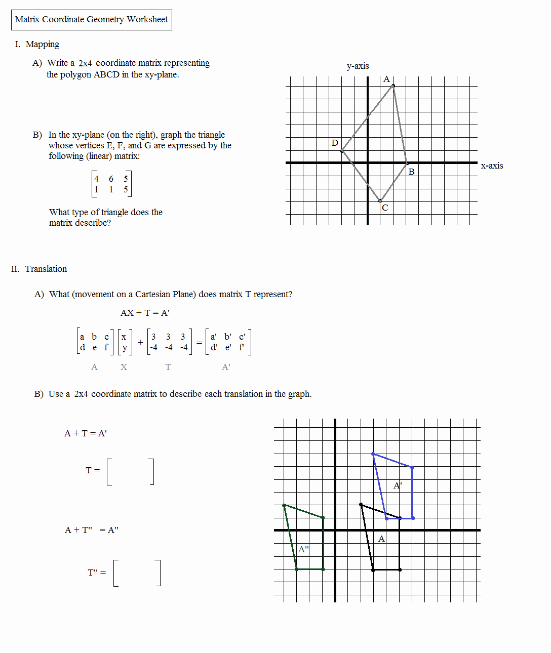 50 Transformations Geometry Worksheet Answers 54