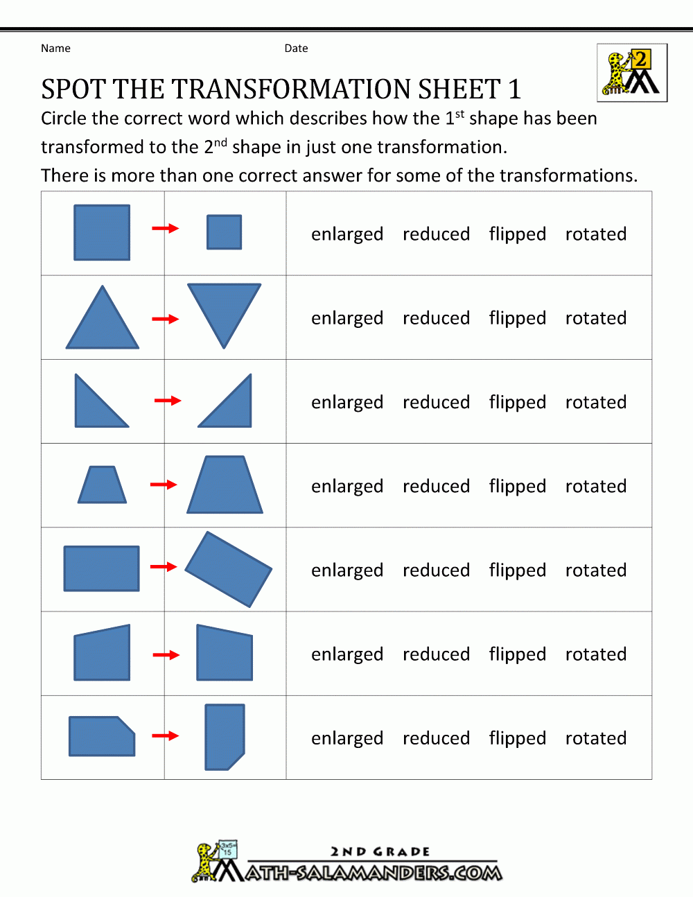 50 Transformations Geometry Worksheet Answers 7