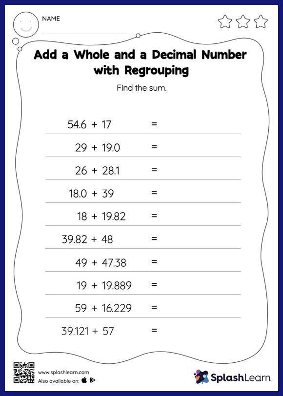 55 Adding With Decimals Worksheets 17