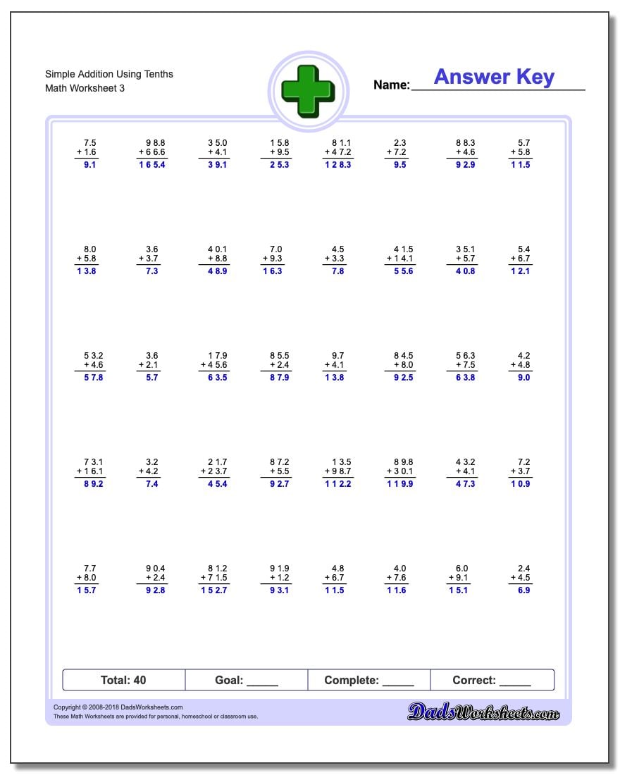55 Adding With Decimals Worksheets 27