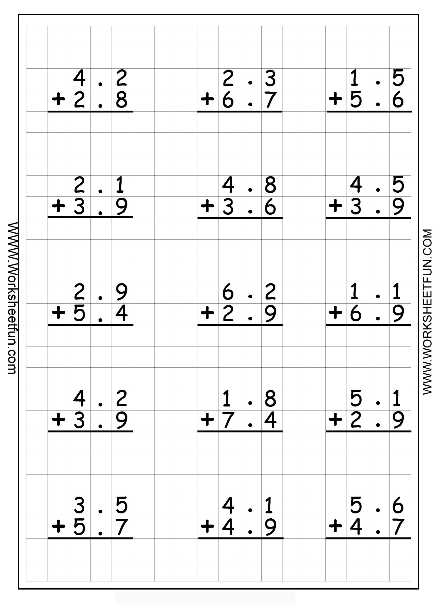 55 Adding With Decimals Worksheets 42
