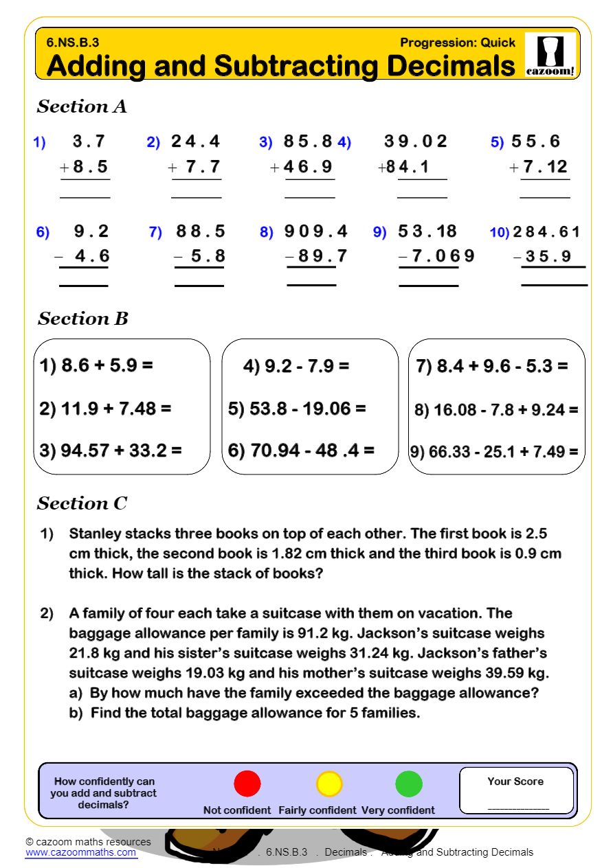 55 Adding With Decimals Worksheets 51