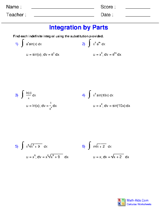 Best 50 Integration By Parts Worksheet 60