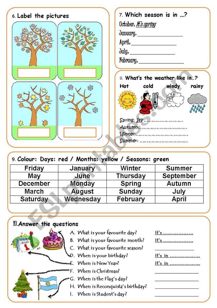 Fresh 95 Season Worksheet For Preschool 20