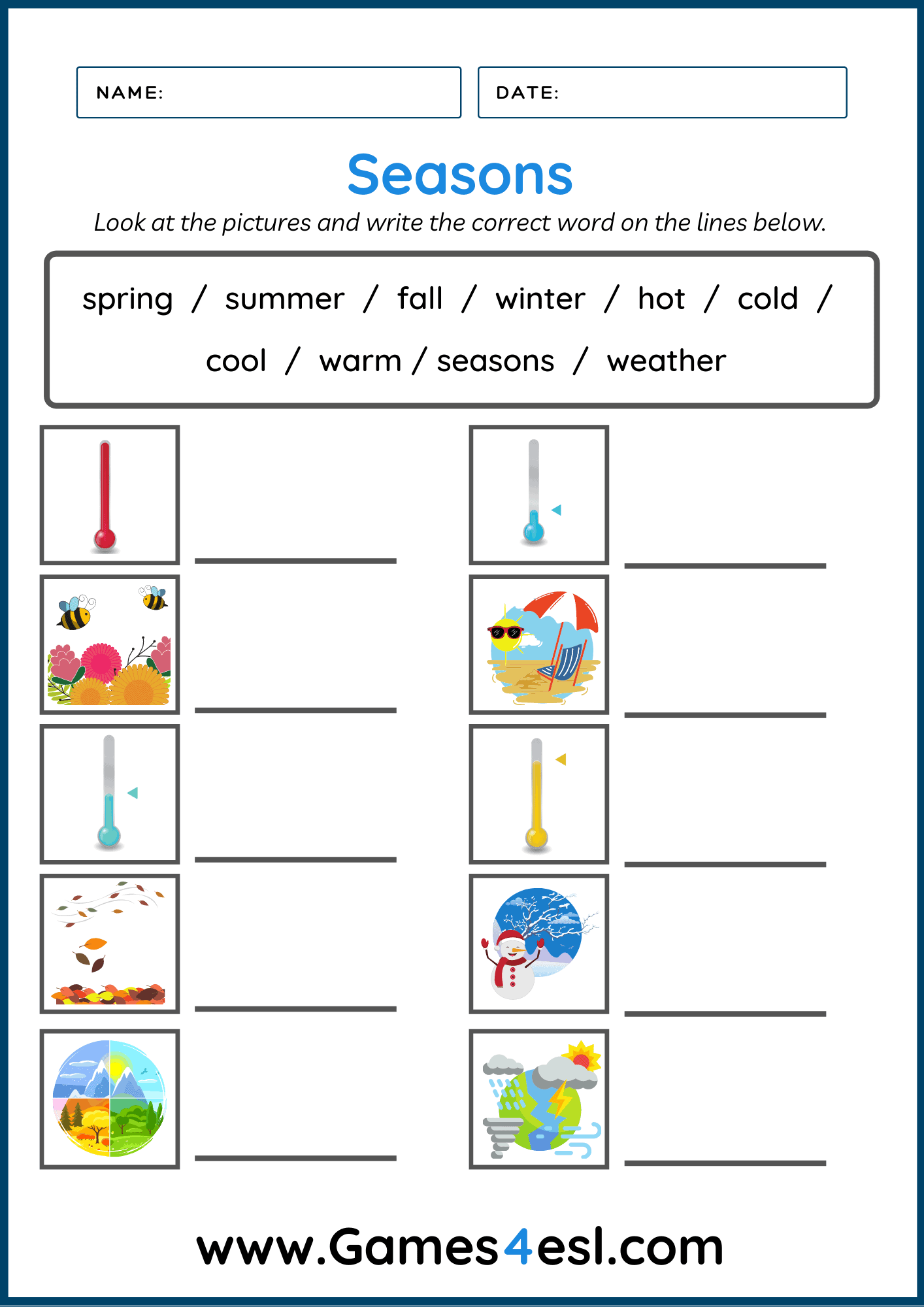 Fresh 95 Season Worksheet For Preschool 44