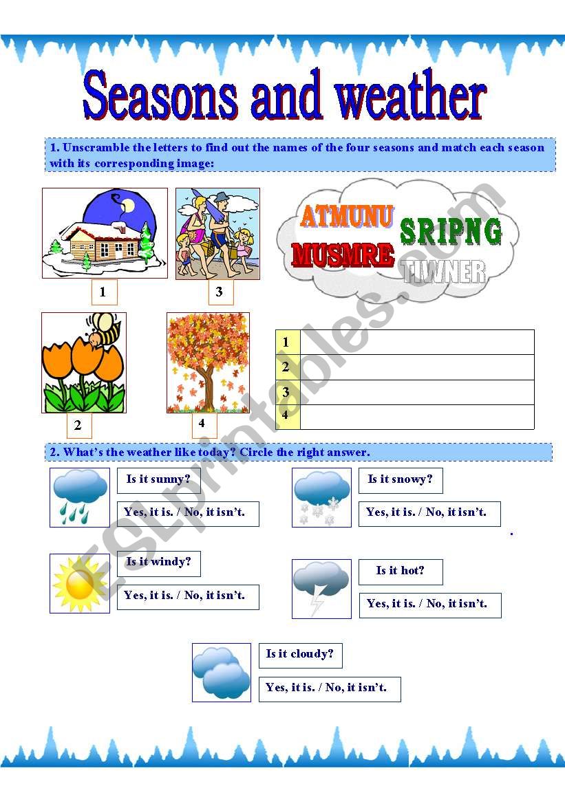 Fresh 95 Season Worksheet For Preschool 66