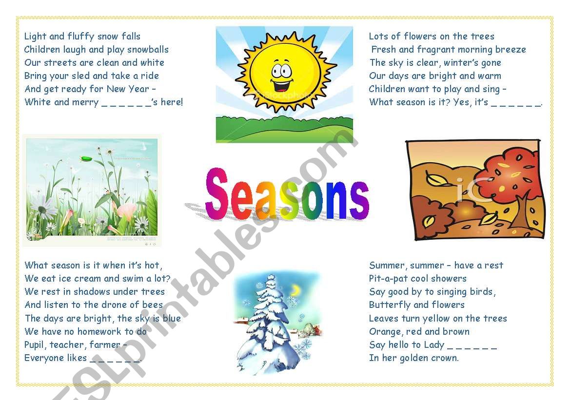 Fresh 95 Season Worksheet For Preschool 67