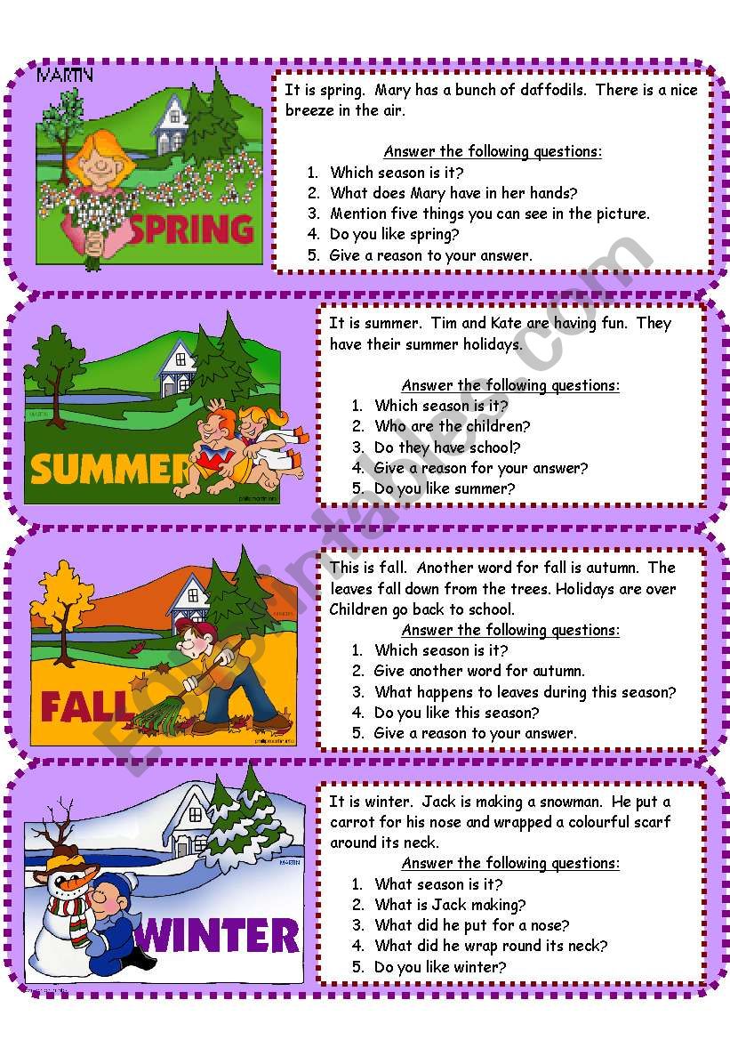 Fresh 95 Season Worksheet For Preschool 8