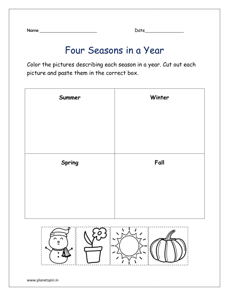Fresh 95 Season Worksheet For Preschool 93
