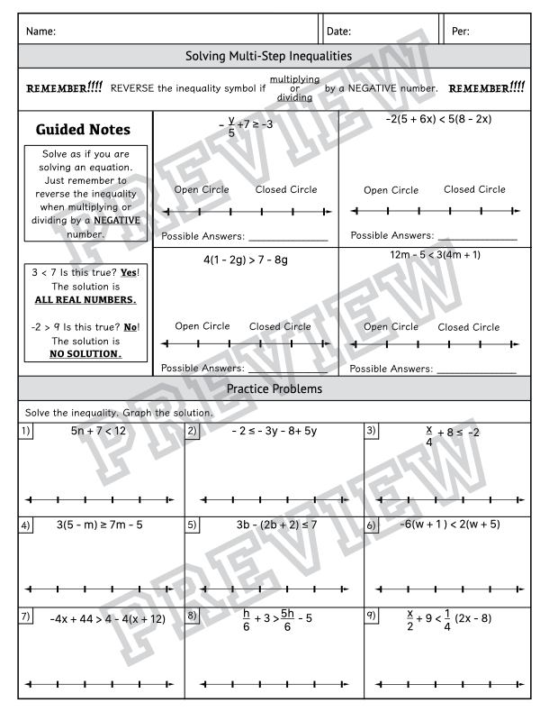 50 Save 7Th Grade Inequalities Worksheet 18