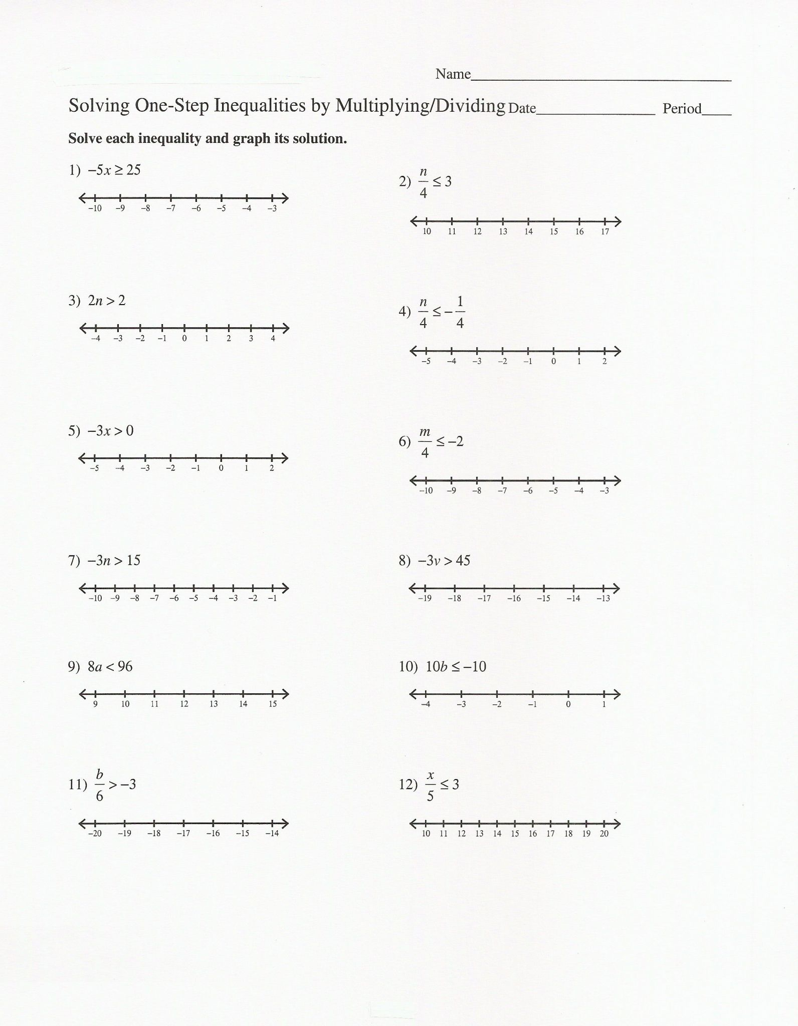 50 Save 7Th Grade Inequalities Worksheet 28