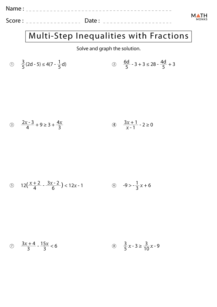 50 Save 7Th Grade Inequalities Worksheet 30