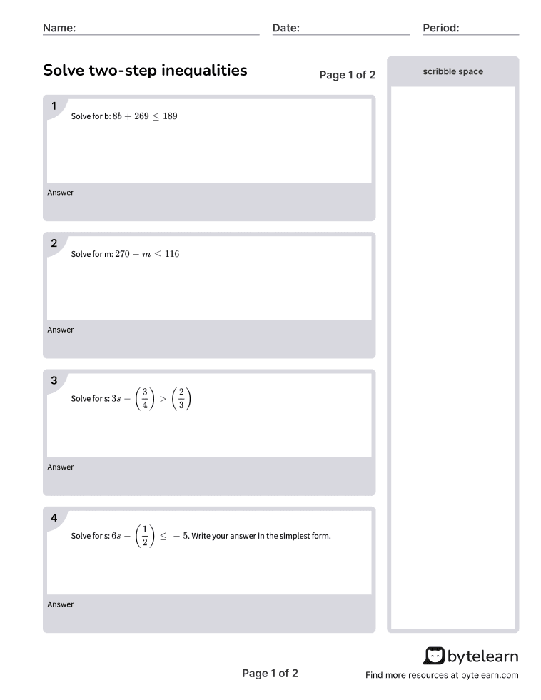 50 Save 7Th Grade Inequalities Worksheet 34