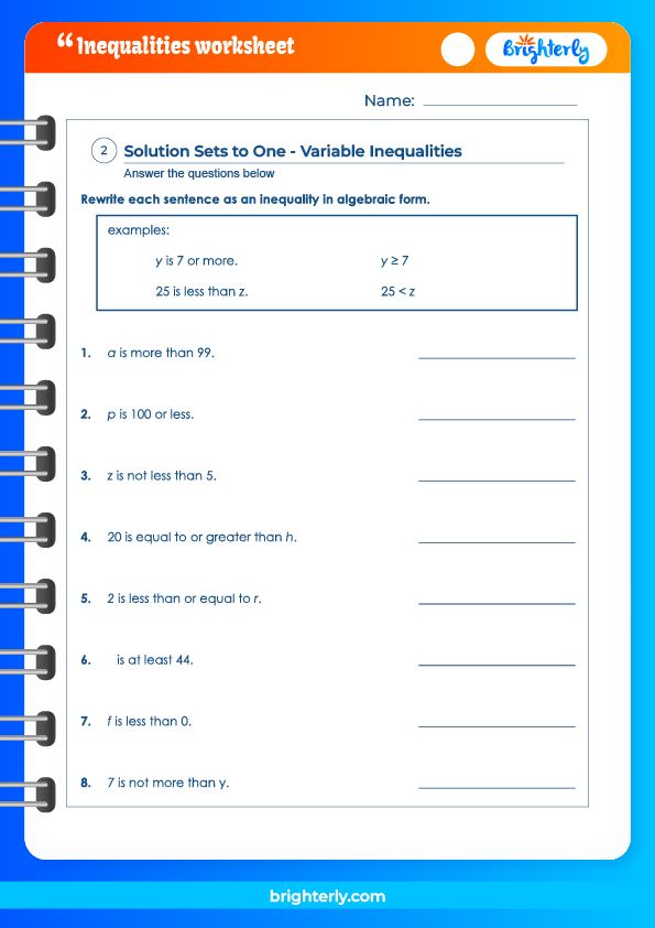 50 Save 7Th Grade Inequalities Worksheet 43