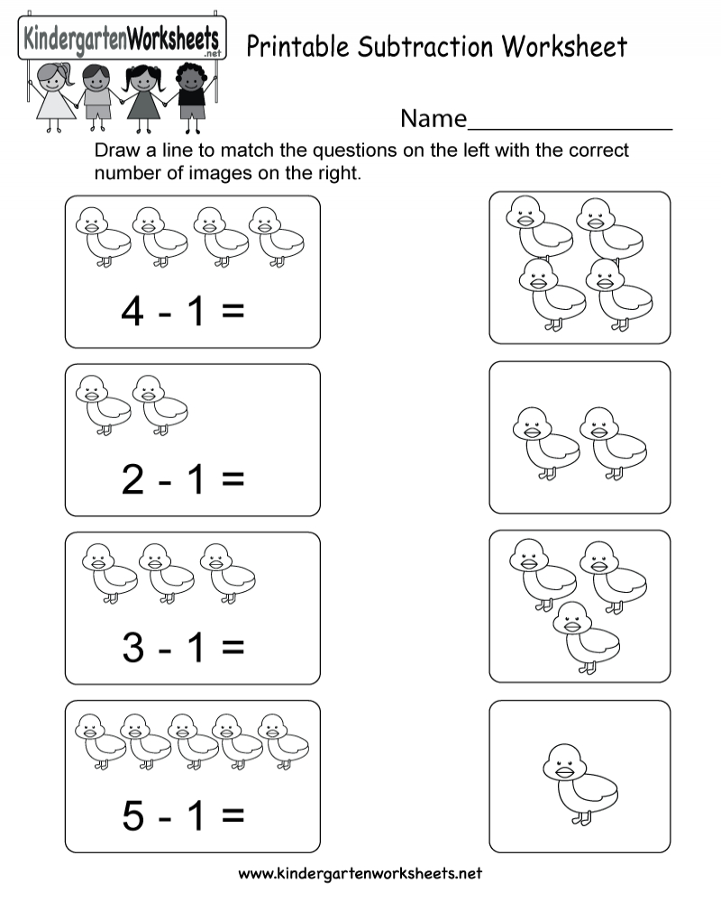 55 Math Worksheets Kindergarten Subtraction 22