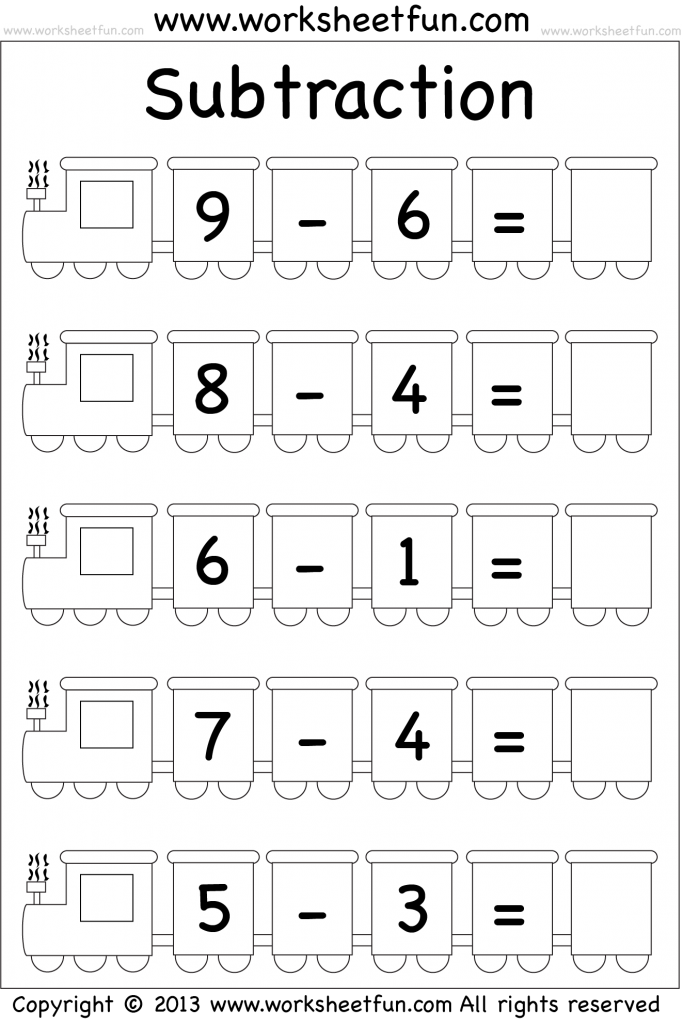 55 Math Worksheets Kindergarten Subtraction 23