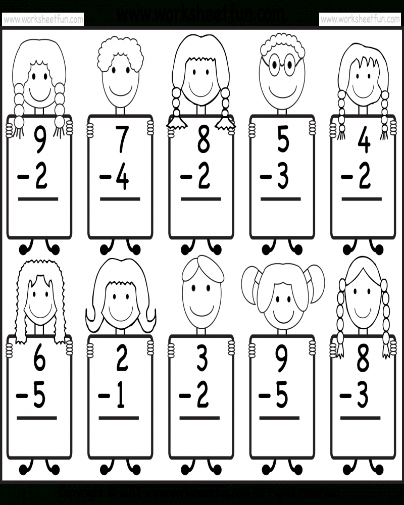 55 Math Worksheets Kindergarten Subtraction 25