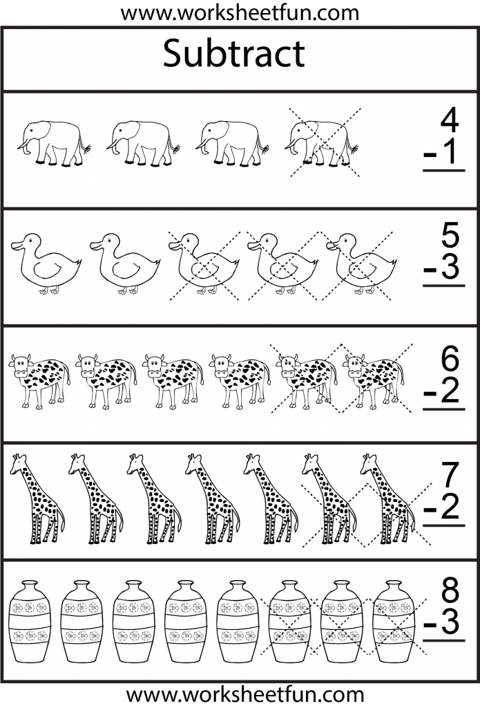 55 Math Worksheets Kindergarten Subtraction 29